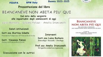 Locandina evento presentazione libro Biancaneve non abita più qui